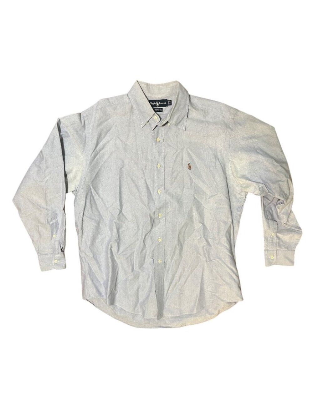 Ralph Lauren Mens Oxford Dress Shirt 100% Cotton Blue Yarmouth Fit 16.5 35